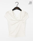 Aconi Ribbon Off-Shoulder Cropped T-Shirt