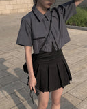 Sou pleats mini skirt