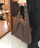 Sheet Eyelet Leather Shoulder Bag