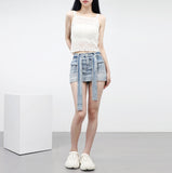 2K Cargo Denim Mini Skirt