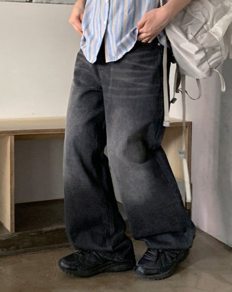 【BAON】[unisex] Wensi Vintage Cat Washing Wide Denim Pants MUSINSA | LEMAIN SECOND [2PACK] VINTAGE CAT WASHING WIDE