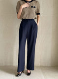 Ellie Pintuck Wide Denim Slacks
