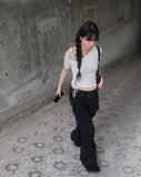 Chyuleu One-Shoulder Unbalanced Shirring Tee