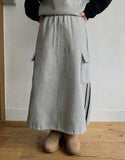 Dubs line brushed cargo long skirt