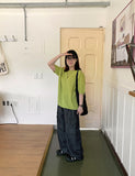 [unisex] Zukizu Summer Boucle Round Short Sleeve Knit - Linen 55