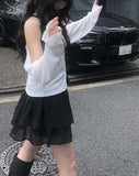 Dot Tiered Mini Skirt
