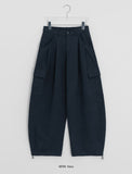 Hinte Curved Banding Cargo Balloon Wide Pants