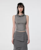 Hooded High Neck Sleeveless