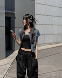 Kit Short Sleeve Snap Denim Shirt