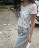 Komi Light Blue Wide Damage Denim Pants