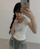 Slew Ribbon Back Silt Strap Short Sleeve T-Shirt