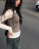 Warms Color Matching Layered T-Shirt Set