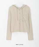 Hellami snap button cropped hoodie