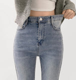 4 Seasons Banding Long Boot Cut Color Denim Pants