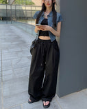 Horse Banding Strap Wide Pin Tuck Pants