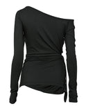 Handmade Twisted One-Shoulder Long Sleeve
