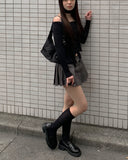 In-the-Low Belt Pleated Skirt Pants