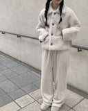 Sada corduroy corduroy string wide pants