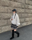 Alice Wool Check Pleated Skirt