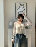 Domen See-through Ribbon Bolero Cardigan