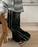 Wickon Side Line Stitch Denim Pants