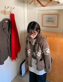 Accu Nordic Wool Mix Color Cardigan