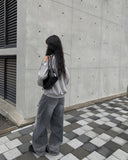It Gray Washed Denim Wide Pants