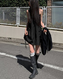 Alter Nylon Shirring Layered One Piece
