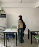 Hepo non-collar cropped leather jumper