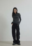 RIBBED SHOULDER KNIT