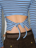 (Brushed) TIE-BACK STRIPE LONGSLEEVE
