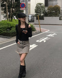 Abyss Washing Denim Mini Skirt