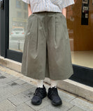 Ald Pin Tuck Banding Bermuda Cotton Pants