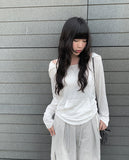 Defen Hood String Long Sleeve T-shirt
