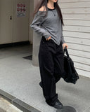 Hep Black Cotton Wide Pants