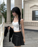 Seat Diagonal Belt Mini Skirt