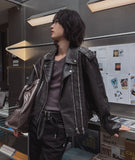 Ale Vintage Washed Crop Rider Jacket