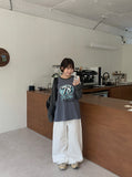 Eluki pigment color matching printing long sleeve tee