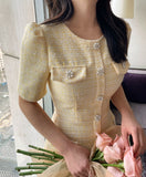 Maen Pearl Cubic Tweed One Piece