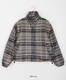 Hasen check short padded jumper