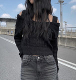Angie off-shoulder cable knit