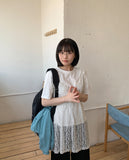 Toyca Dot Lace Ribbon Midi One Piece