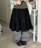 Enniki Flower Banding Frill Midi Skirt