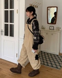Hendymo corduroy balloon suspender pants