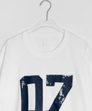 Tomt Number Printing Over Short Sleeve Tee