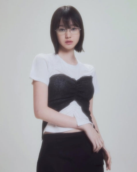 Tシャツ・カットソー FLARE UP Bustier Layered T-Shirt 4BFT358 FLAREUP】Bustier Layered T-Shirt | OUR BRAND,FLAREUP