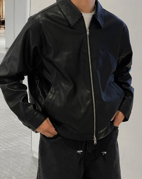 【MODERNIF】Constan String Leather Jacket modernif (モダンイフ) - コンスタンストリングレザージャケット