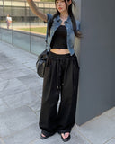 Horse Banding Strap Wide Pin Tuck Pants
