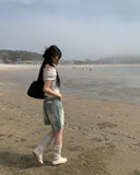 Yellow Tin Washing Short Denim Pants