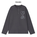 ALL THAT Henley Neck Long Sleeve T-Shirt